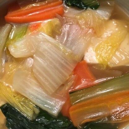 野菜に埋もれてますが、豆腐入ってます！美味しかったです^ ^